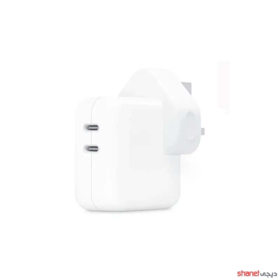 شارژر دیواری 35 وات اپل سه پین مدل Apple A2676 با دو خروجی USB-C با گارانتی 18 ماهه شرکتی
